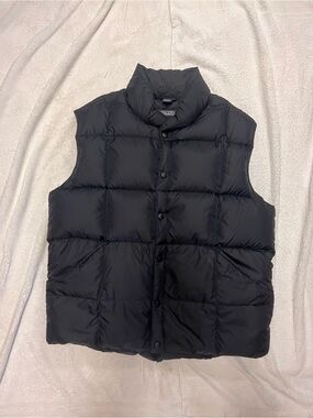 Lands' End Men’s Black Quilted Down Puffer Vest